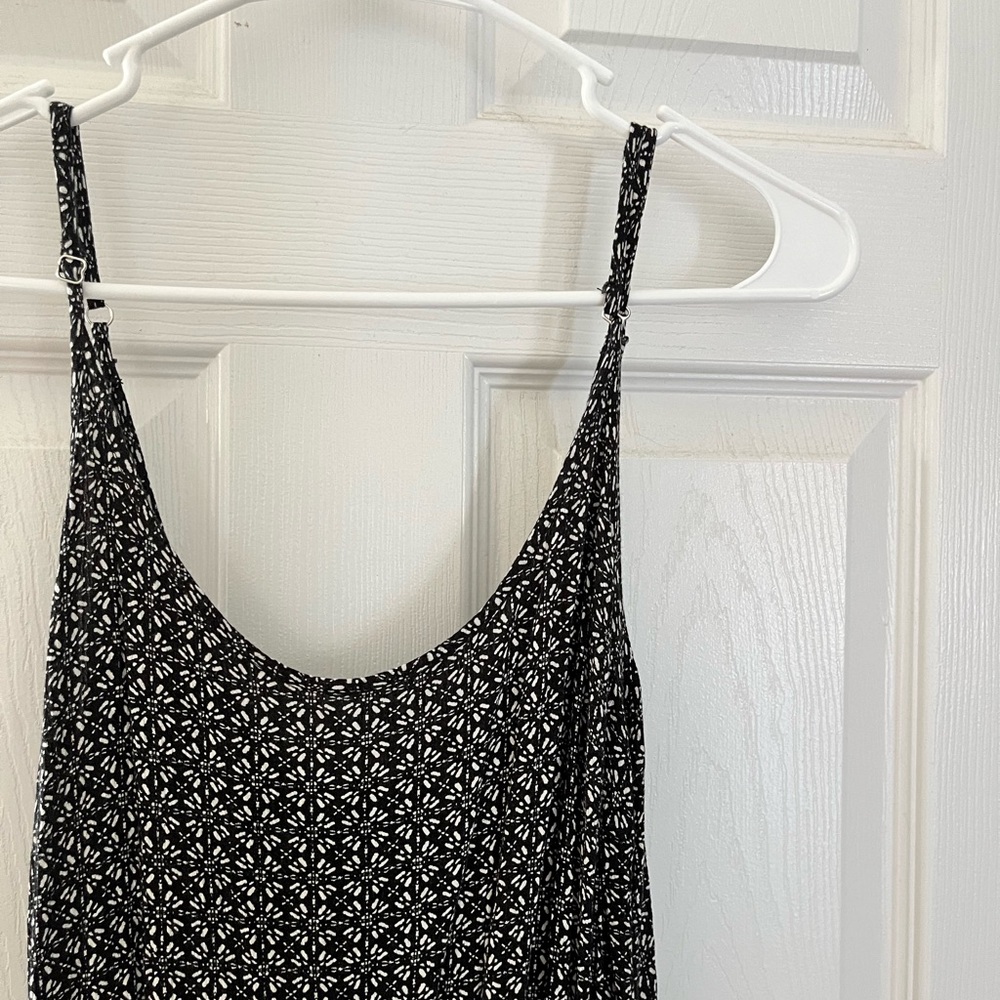 Black and White Floral Tank Dress